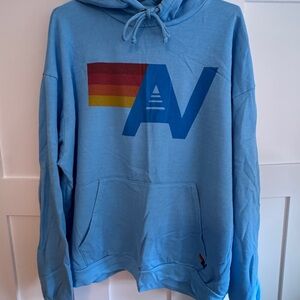 Aviator Nation Light Blue Hoodie with Multicolor Graphic